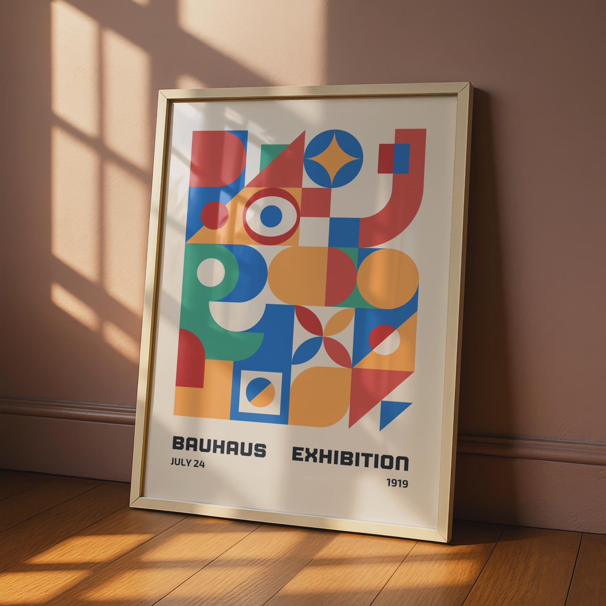 Bauhaus Exhibition Poster, 1919 Art Print, Colourful Geometric Design for Modern Decor wall art print