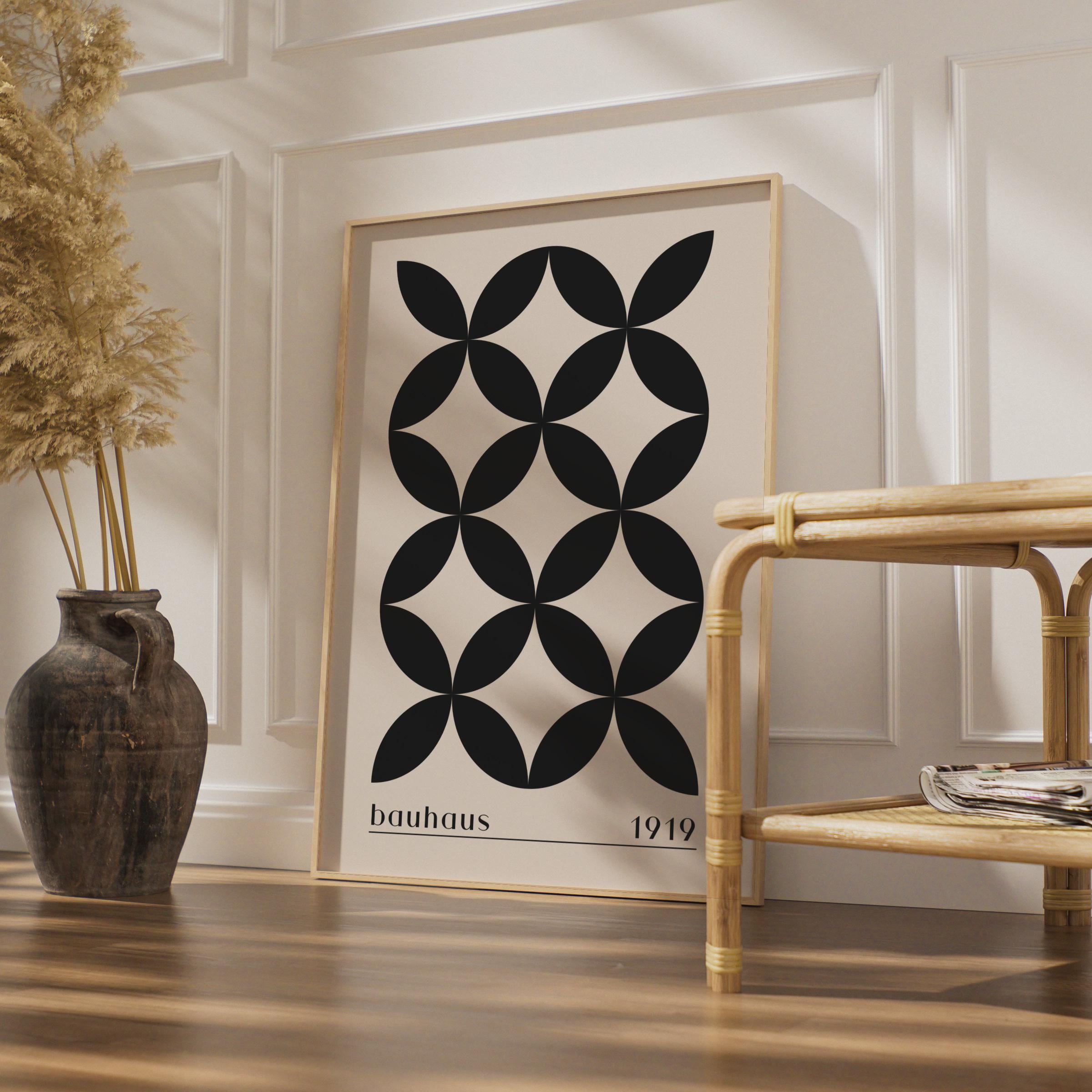 Bauhaus Print, Abstract Black and White Poster, 1919 Design, Modern Minimalist Art Decor, Vintage wall art print