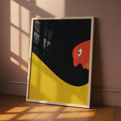 Bauhaus Poster, Bold Minimalist Artwork, Abstract Red Bird, Graphic Wall Art, Modern Home Decor wall art print
