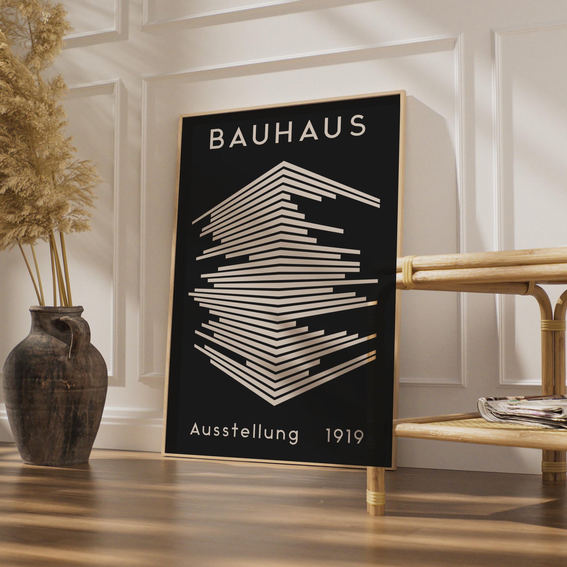 Bauhaus Print, 1919 Exhibition Poster, Minimalist Wall Art, Geometric Lines, Modern Decor wall art print