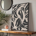Botanical Leaf Print, Black Blush Abstract Poster, Modern Nature Wall Art wall art print
