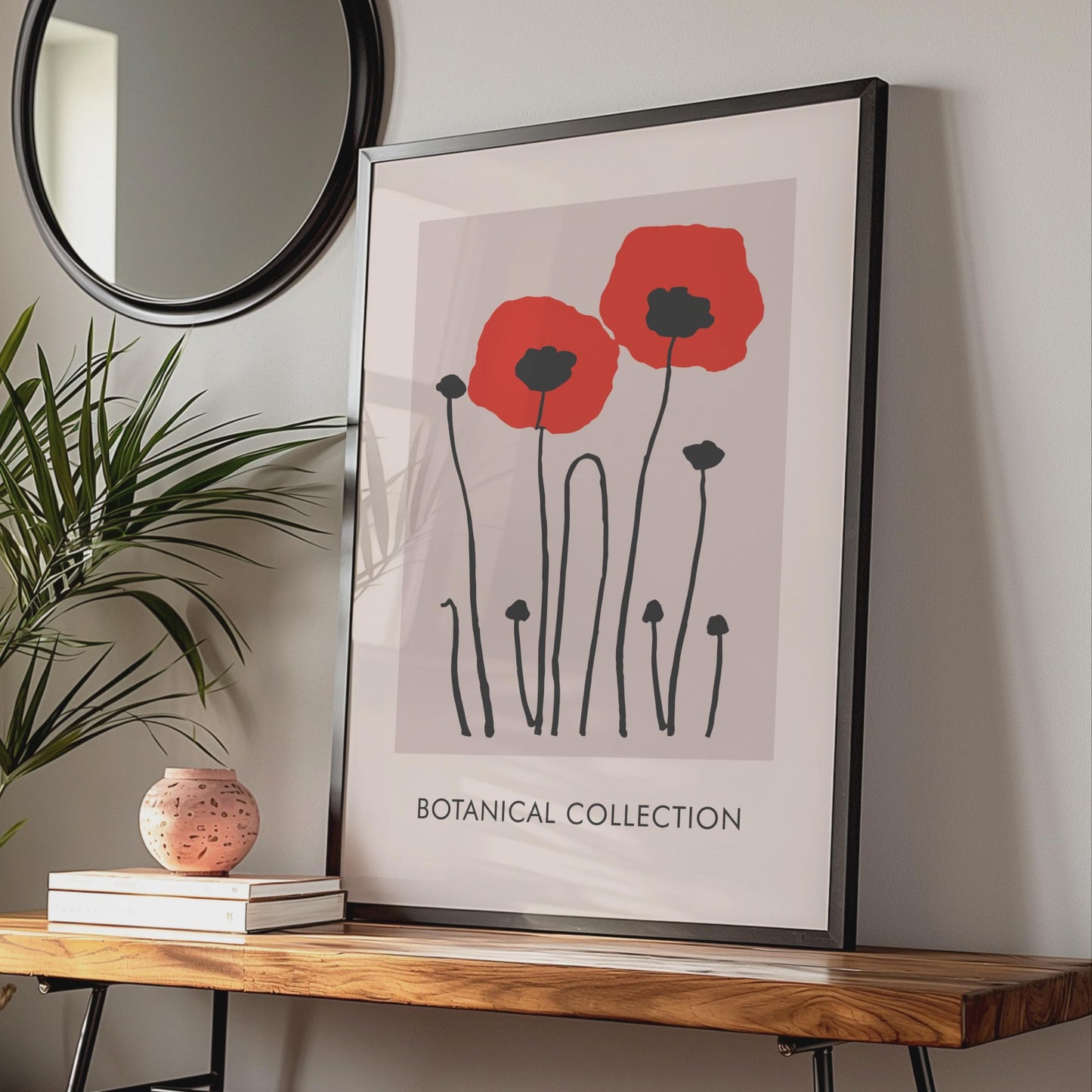 Red Poppy Flower Art Print, Botanical Poster for Home Decor, Modern Floral Wall Art wall art print