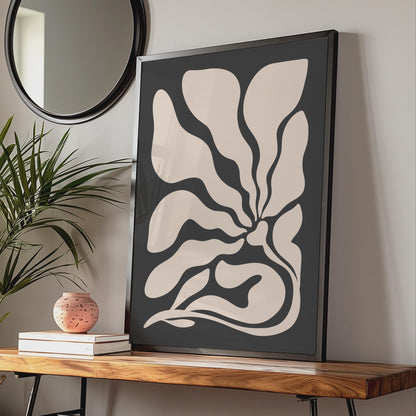 Abstract Floral Wall Art, Dark Botanical Print, Minimalist Organic Decor wall art print