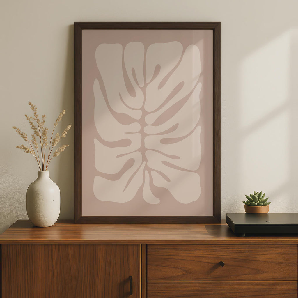 Botanical Monstera Leaf Print, Minimalist Wall Art, Abstract Nature Decor, Modern Home Poster wall art print