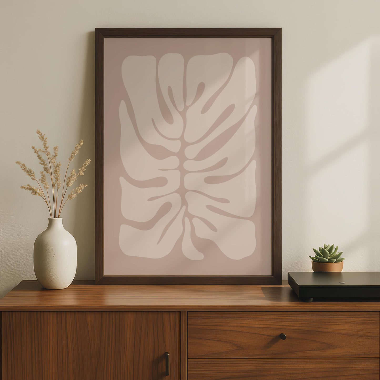 Botanical Monstera Leaf Print, Minimalist Wall Art, Abstract Nature Decor, Modern Home Poster wall art print