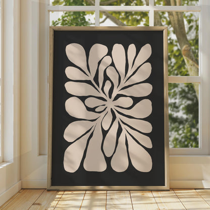 Botanical Flower Art Print | Black Pink Minimalist Wall Decor wall art print