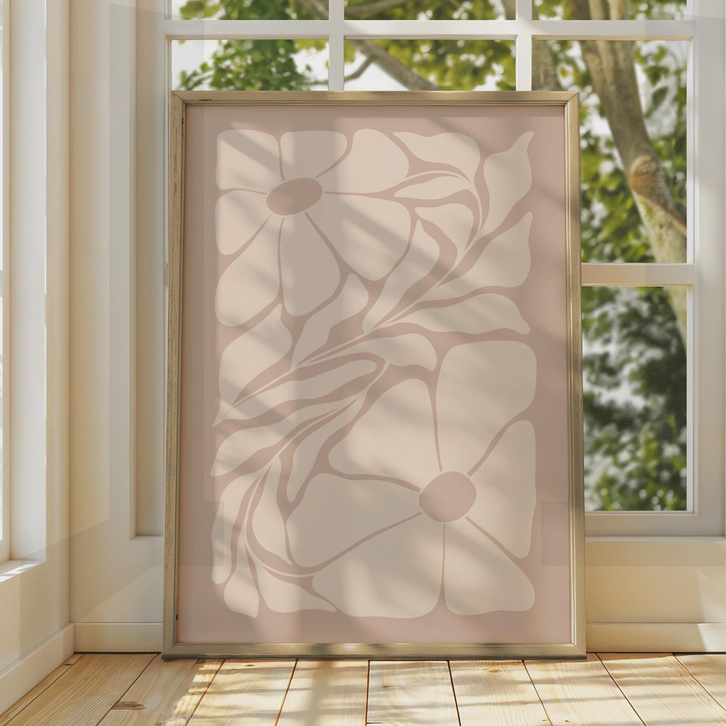 Botanical Abstract Floral Print, Minimalist Pastel Wall Decor Poster wall art print