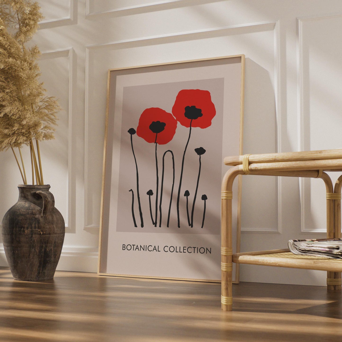 Red Poppy Flower Art Print, Botanical Poster for Home Decor, Modern Floral Wall Art wall art print