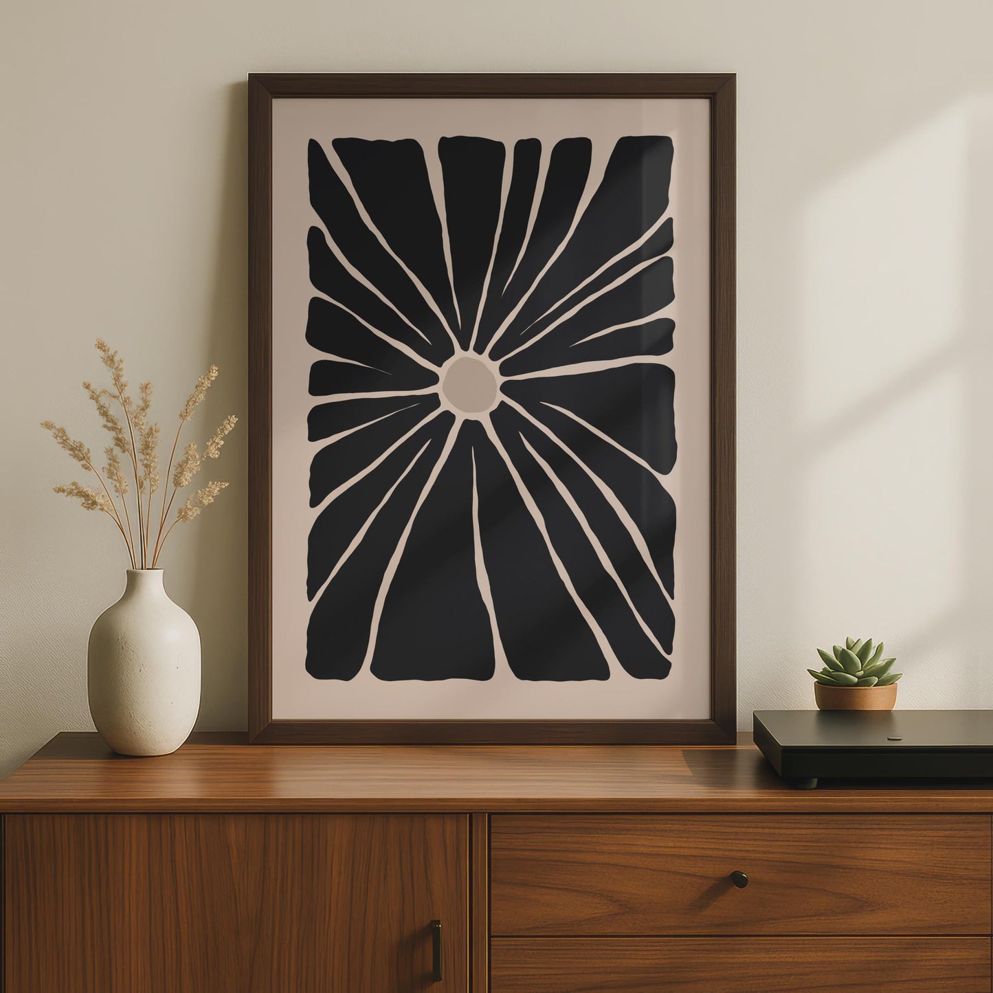 Black Botanical Flower Art Print, Minimalist Floral Poster for Modern Home Decor, Nature-Inspired wall art print