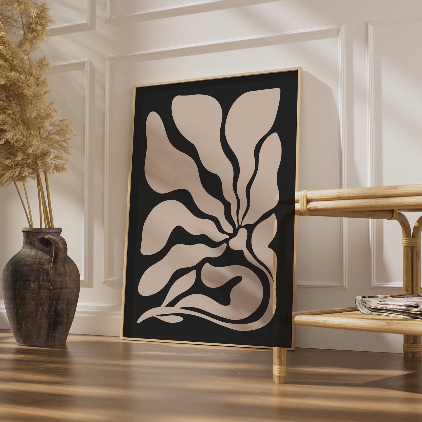 Abstract Floral Wall Art, Dark Botanical Print, Minimalist Organic Decor wall art print