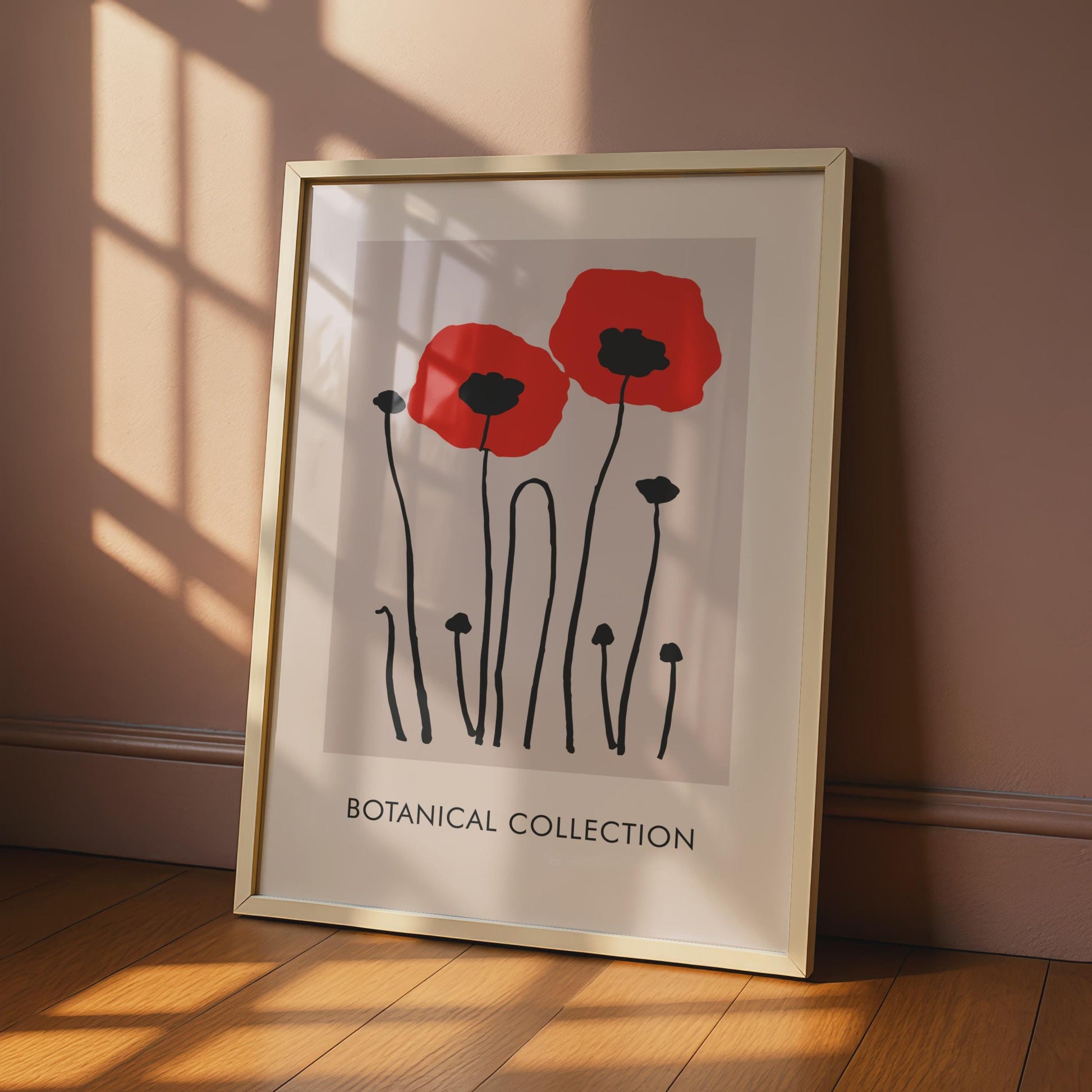 Red Poppy Flower Art Print, Botanical Poster for Home Decor, Modern Floral Wall Art wall art print