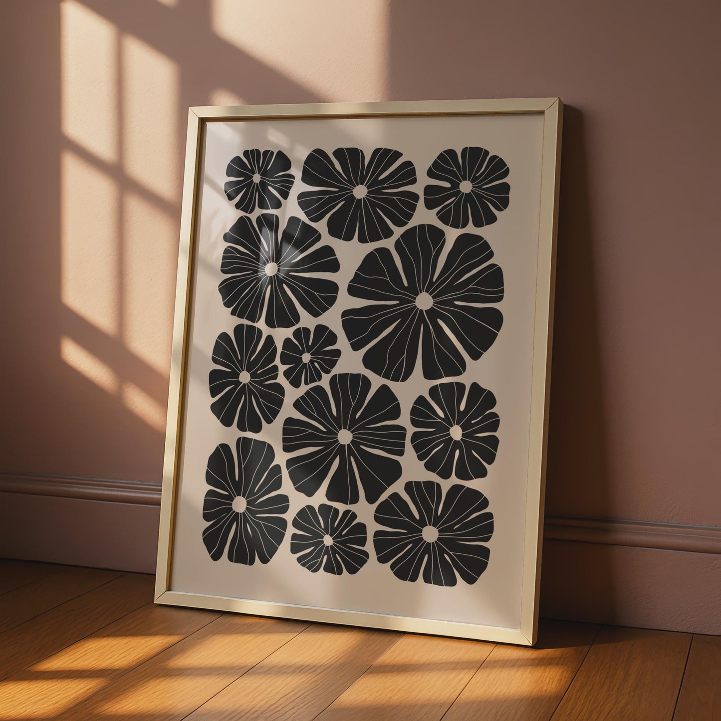 Botanical Flower Print, Black and White Floral Art, Modern Wall Decor, Minimalist Poster, Nature wall art print