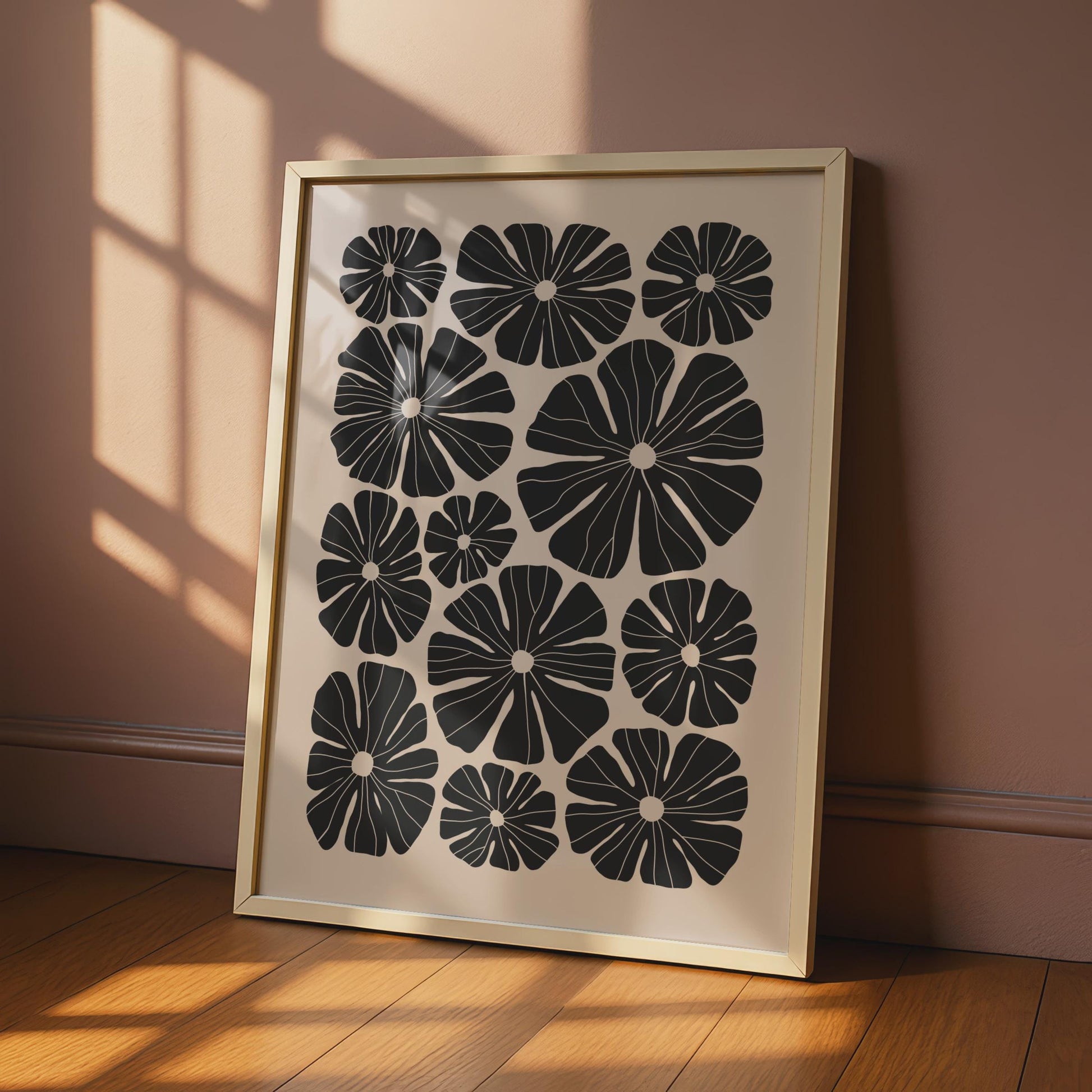 Botanical Flower Print, Black and White Floral Art, Modern Wall Decor, Minimalist Poster, Nature wall art print