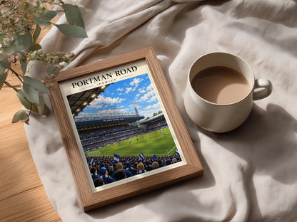 Portman Road Ipswich Stadium Poster — framed room mockup 3