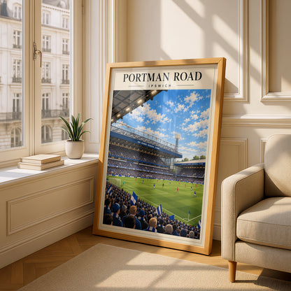 Portman Road Ipswich Stadium Poster — framed room mockup 4