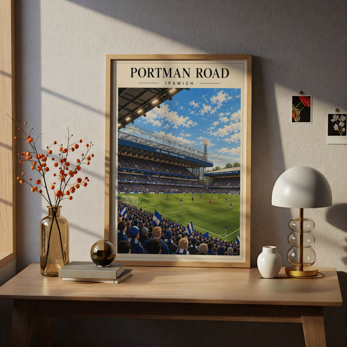 Portman Road Ipswich Stadium Poster — framed room mockup 5