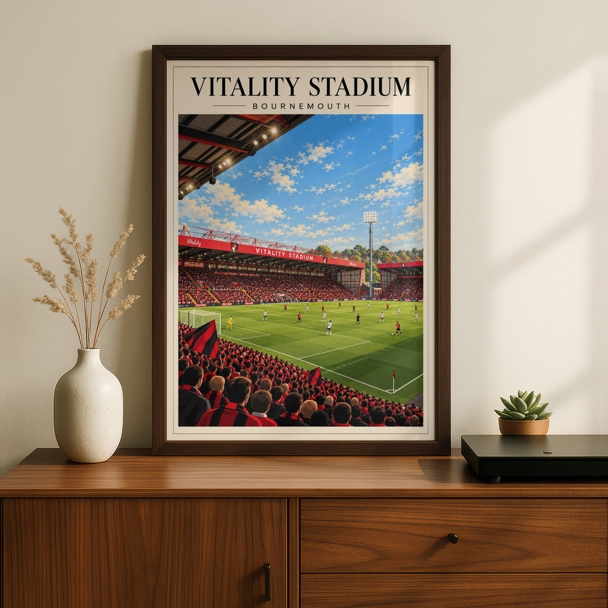 Vintage Vitality Stadium Bournemouth Print — framed room mockup 2