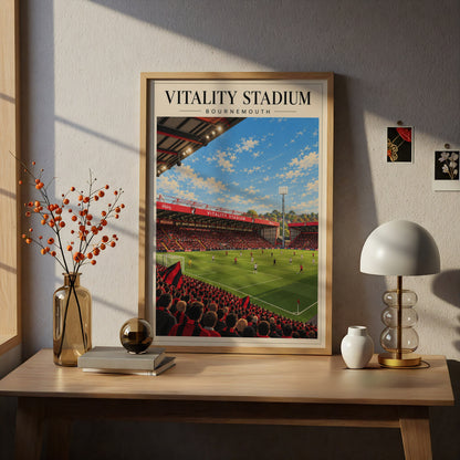 Vintage Vitality Stadium Bournemouth Print — framed room mockup 5