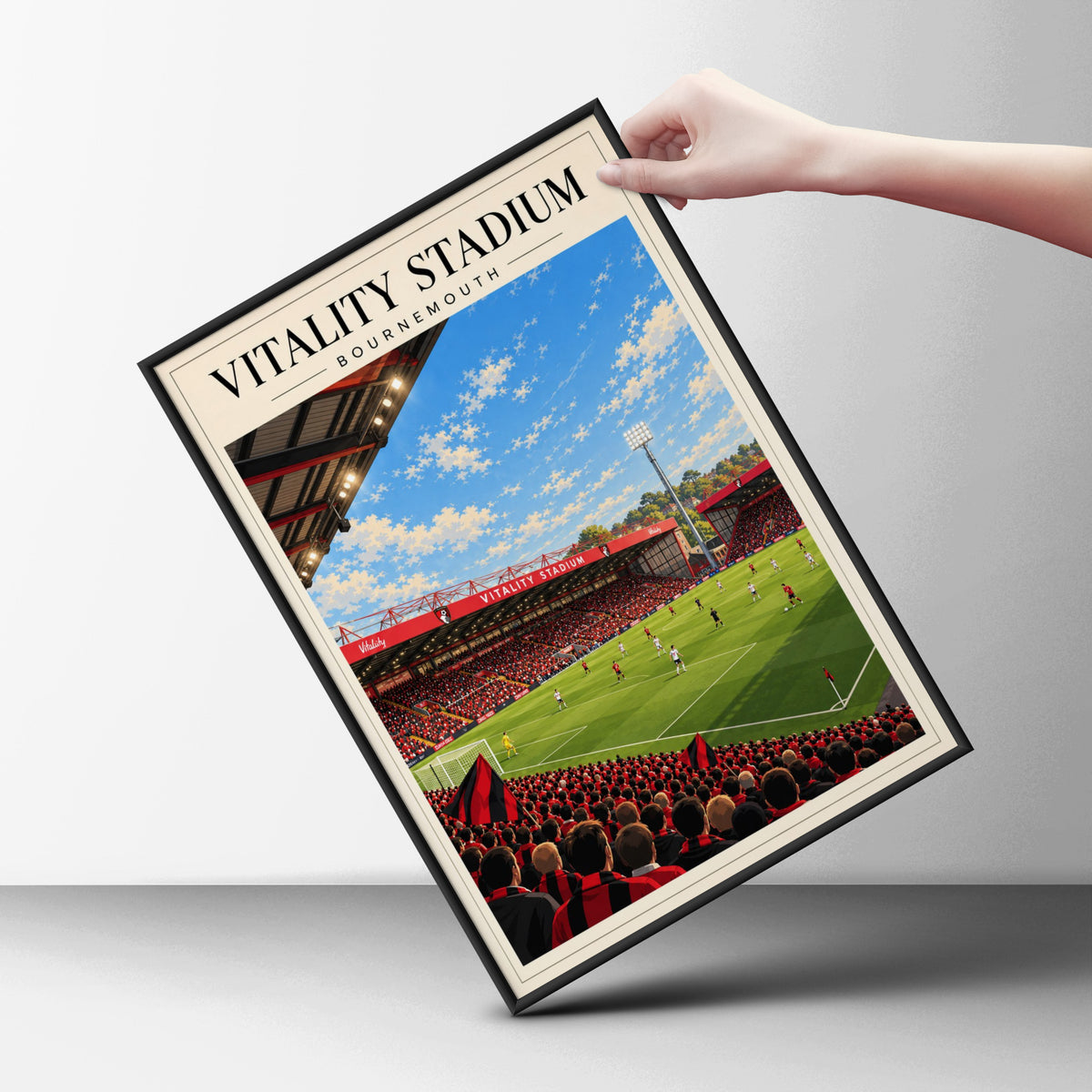 Vintage Vitality Stadium Bournemouth Print — framed room mockup 6