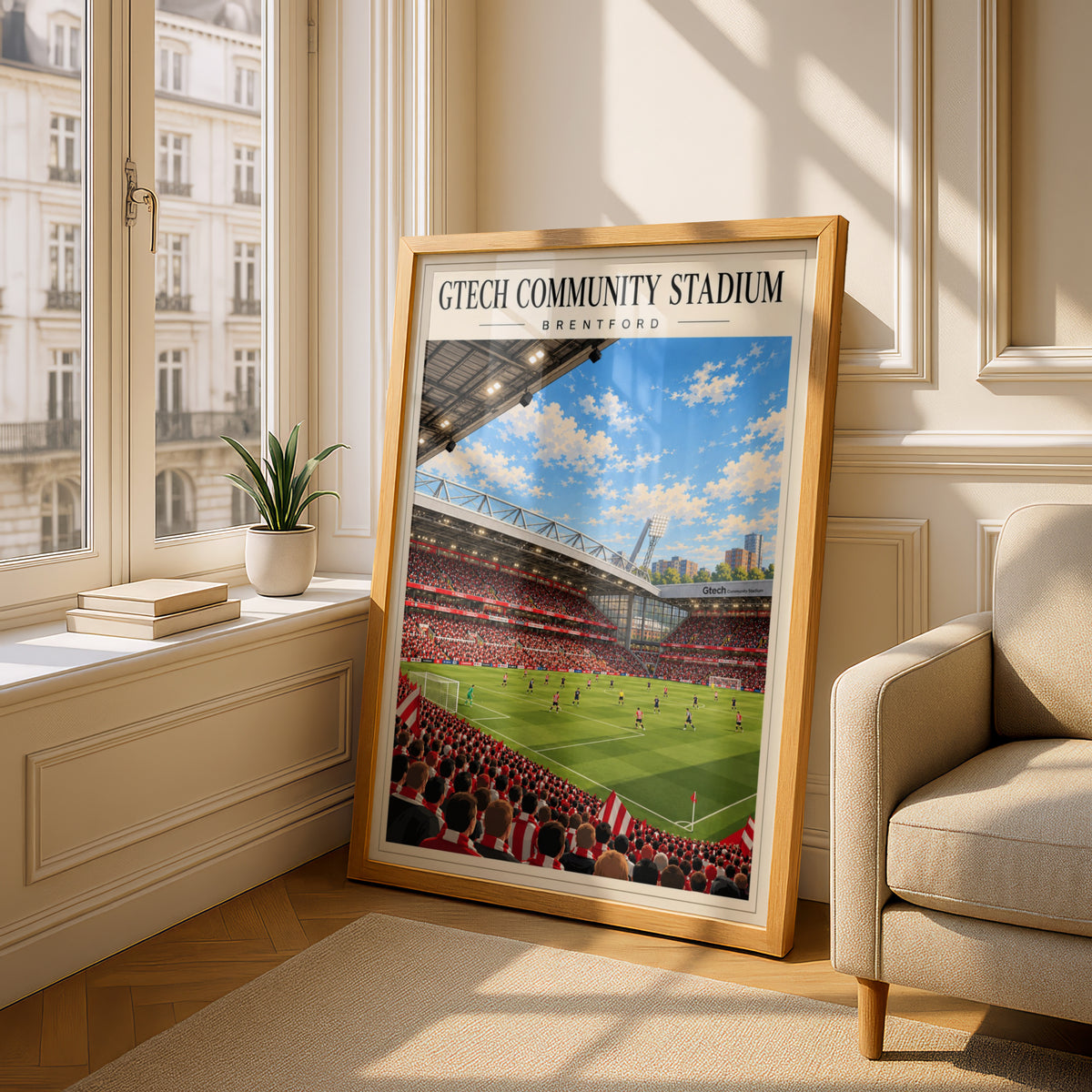 Gtech Community Stadium Brentford Print — framed room mockup 4