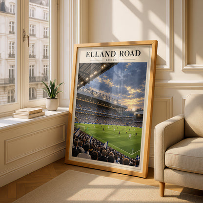 Elland Road Leeds Stadium Art Print — framed room mockup 4