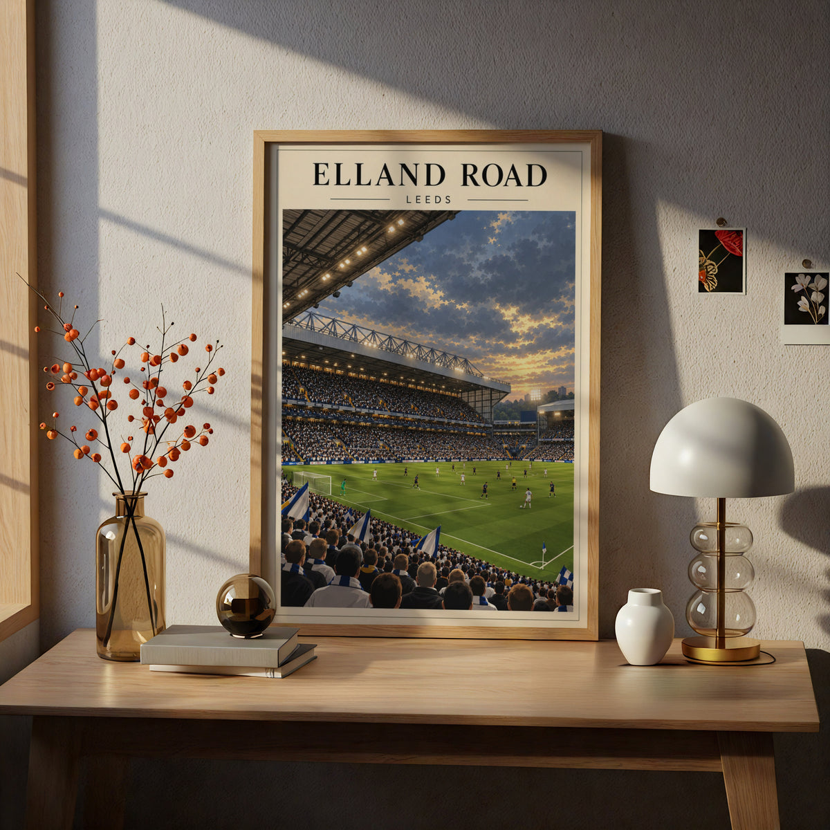 Elland Road Leeds Stadium Art Print — framed room mockup 5