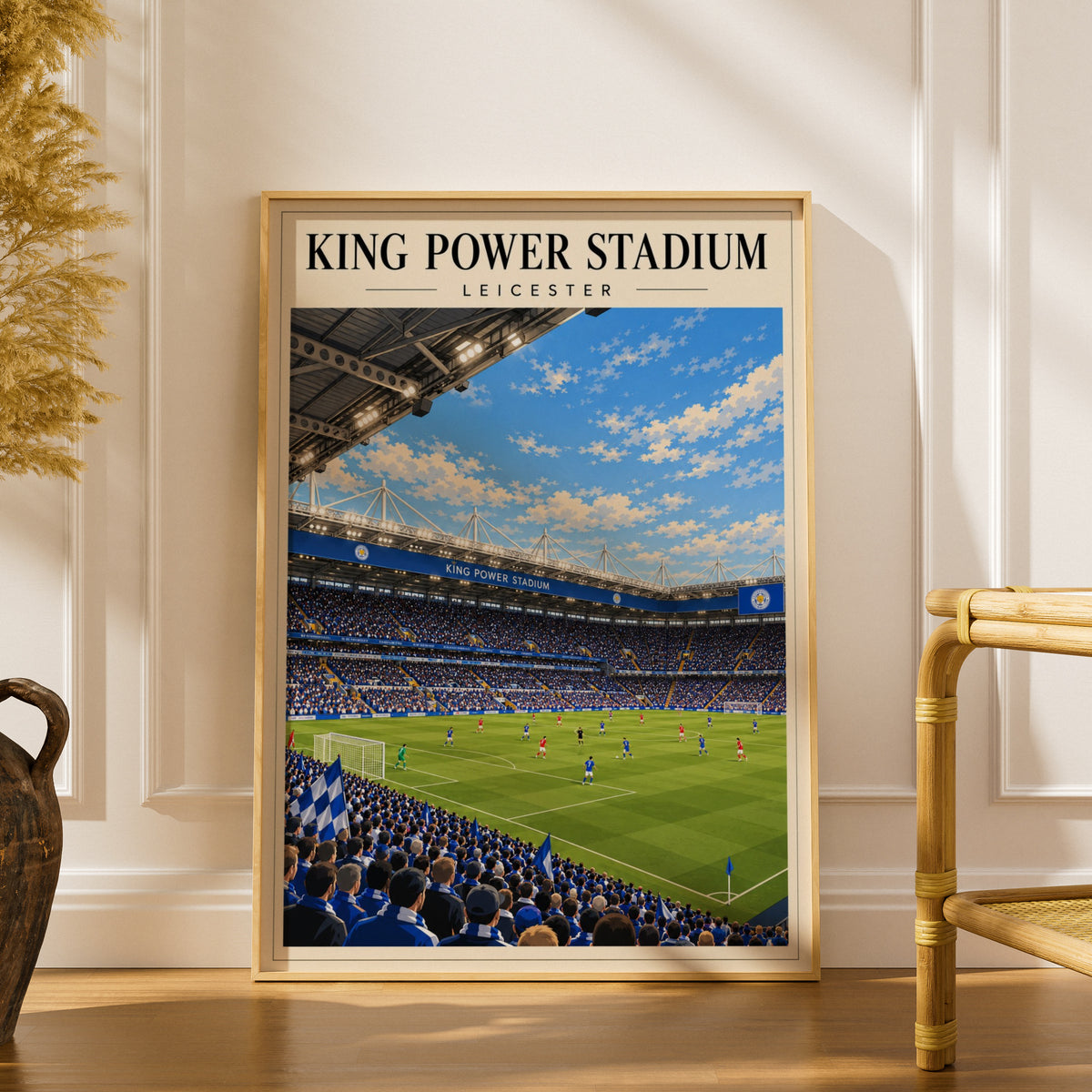 King Power Stadium Leicester Football Poster — framed room mockup 1