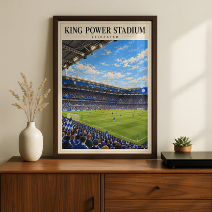 King Power Stadium Leicester Football Poster — framed room mockup 2