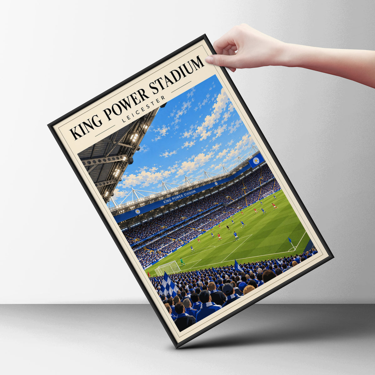 King Power Stadium Leicester Football Poster — framed room mockup 6