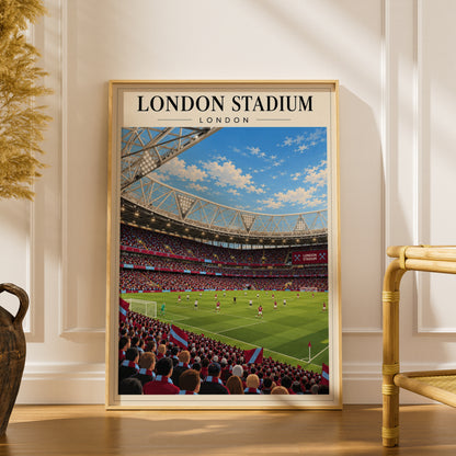 London Stadium Matchday Poster Print — framed room mockup 1