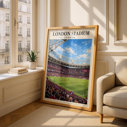London Stadium Matchday Poster Print — framed room mockup 4