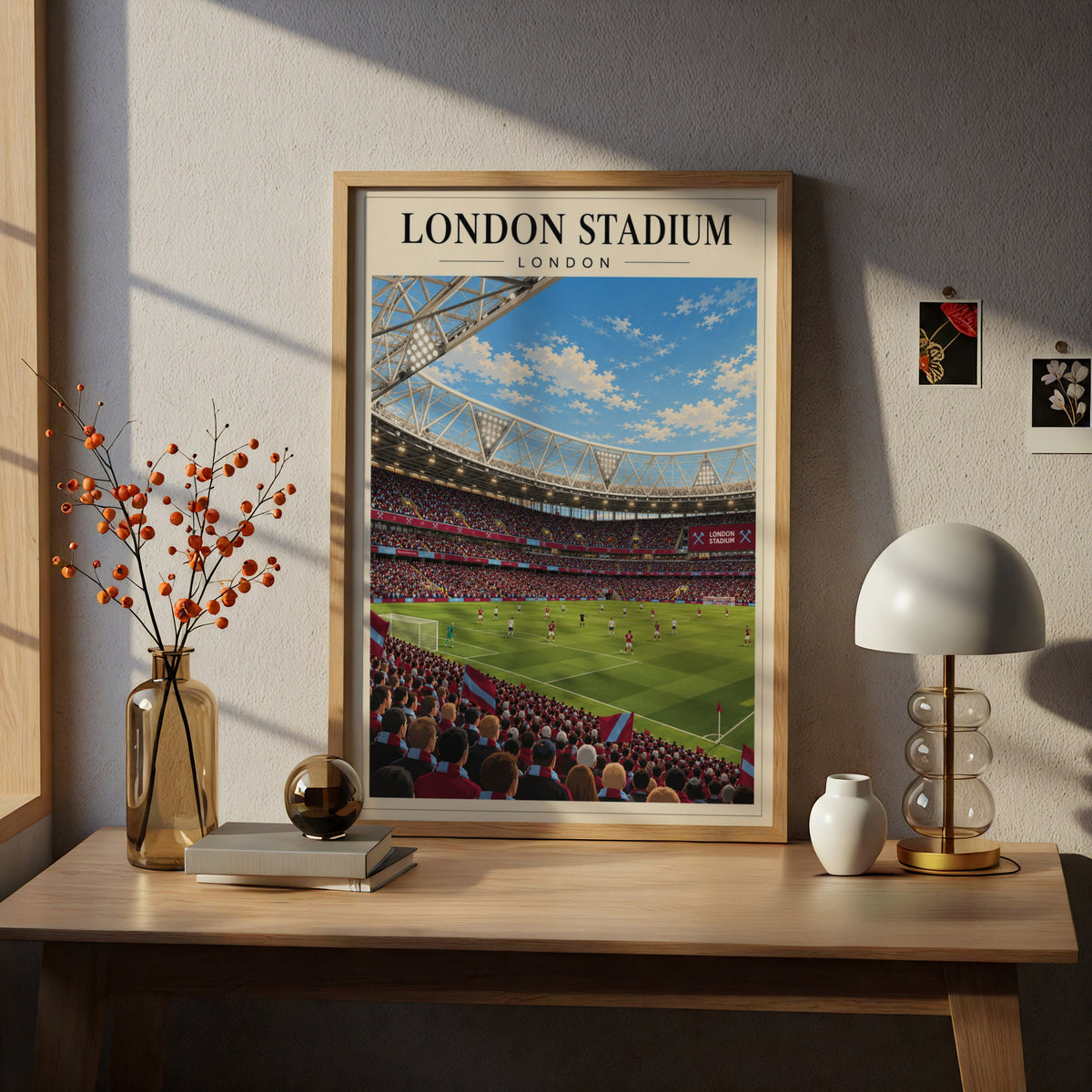 London Stadium Matchday Poster Print — framed room mockup 5