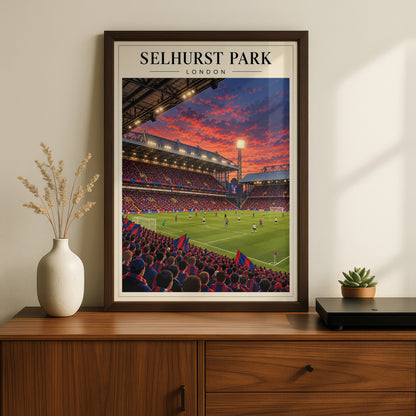 Selhurst Park London Stadium Poster — framed room mockup 2