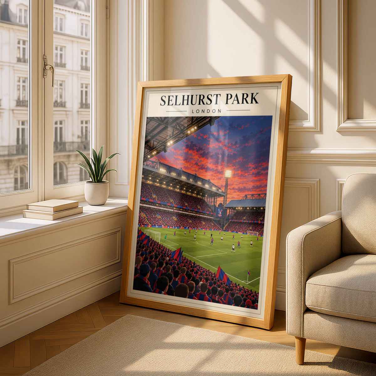 Selhurst Park London Stadium Poster — framed room mockup 4