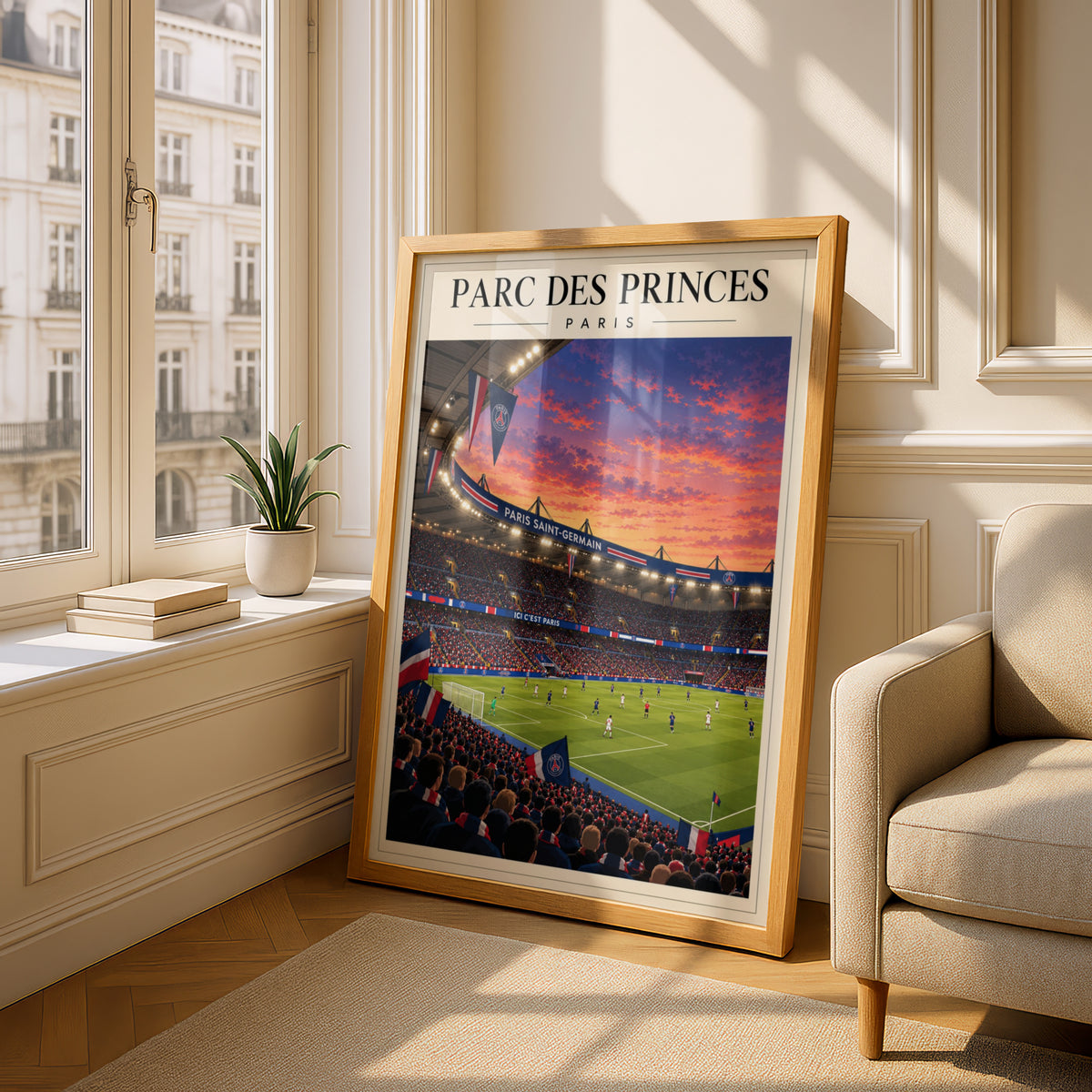 Parc des Princes Stadium Print — framed room mockup 4