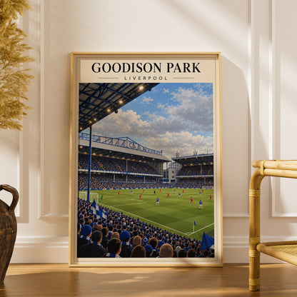 Goodison Park Liverpool Stadium Print — framed room mockup 1