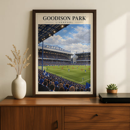 Goodison Park Liverpool Stadium Print — framed room mockup 2