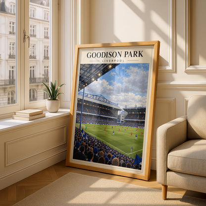 Goodison Park Liverpool Stadium Print — framed room mockup 4