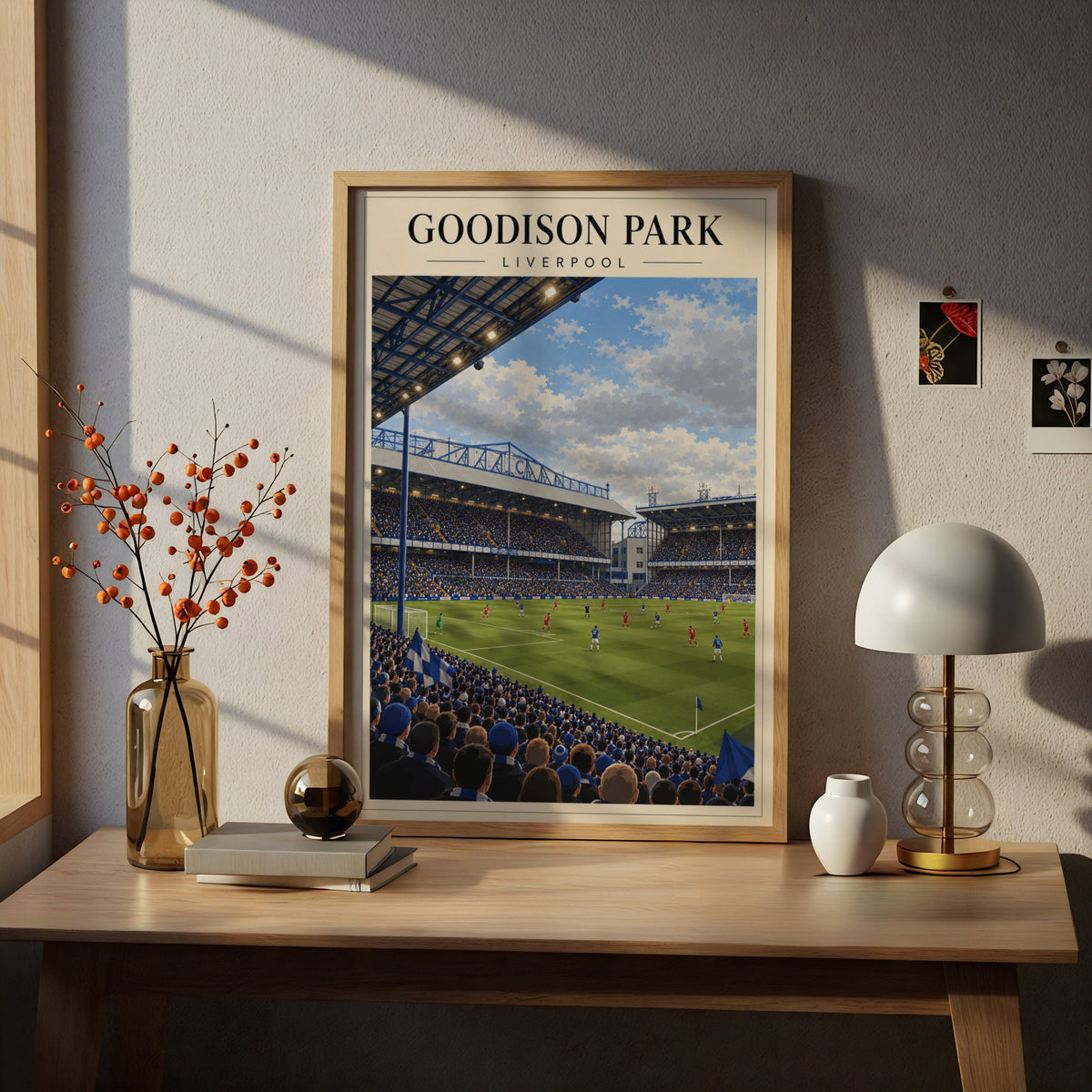 Goodison Park Liverpool Stadium Print — framed room mockup 5