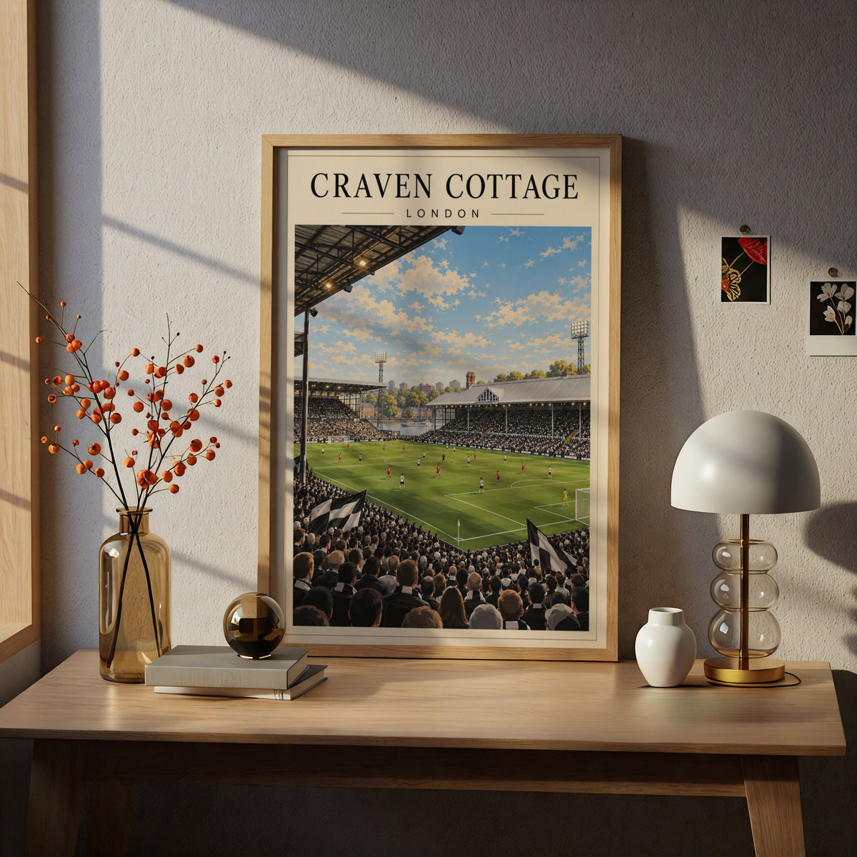 Craven Cottage London Football Poster — framed room mockup 5