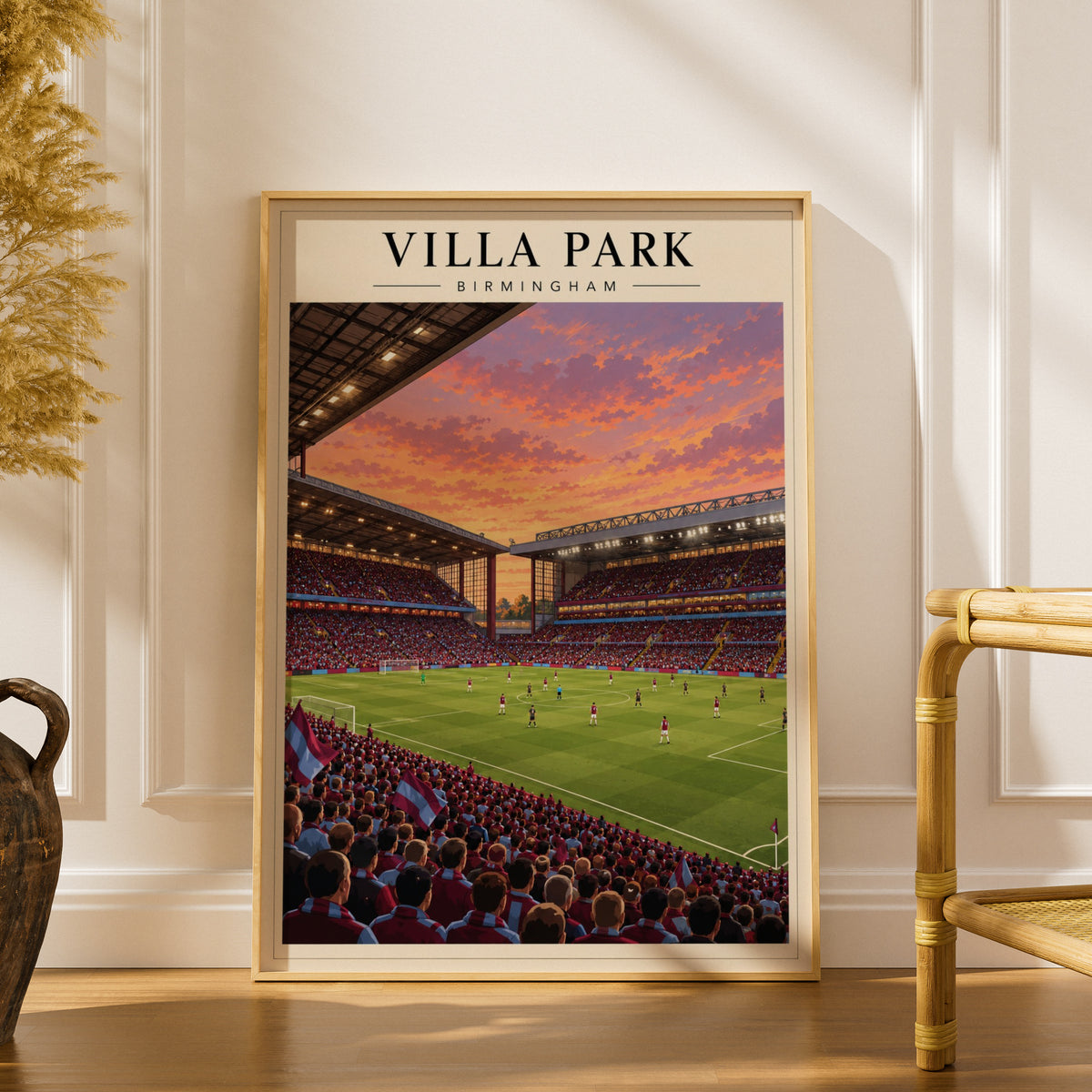 Villa Park Birmingham Stadium Poster — framed room mockup 1