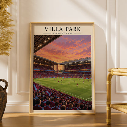 Villa Park Birmingham Stadium Poster — framed room mockup 1
