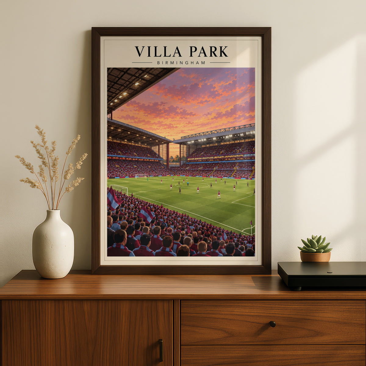 Villa Park Birmingham Stadium Poster — framed room mockup 2