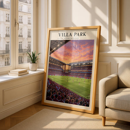 Villa Park Birmingham Stadium Poster — framed room mockup 4