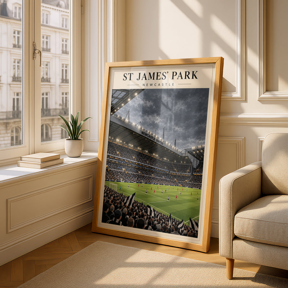 St James' Park Stadium Poster — framed room mockup 4
