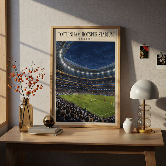 Tottenham Hotspur Stadium London Poster — framed room mockup 5