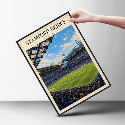 Vintage Stamford Bridge Stadium Poster — framed room mockup 6