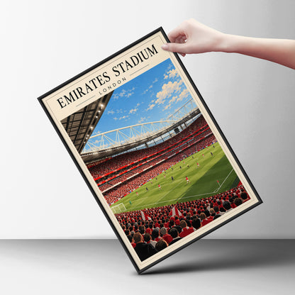 Emirates Stadium London Football Poster — framed room mockup 6