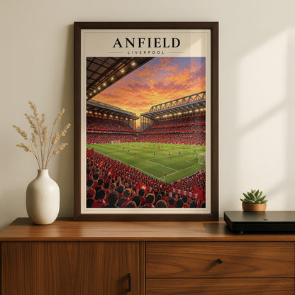 Anfield Liverpool Stadium Art Print — framed room mockup 2