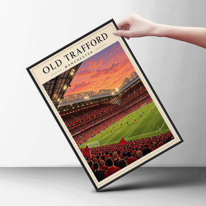 Old Trafford Stadium Illustration Print — framed room mockup 6
